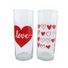 Vase Glass 8.5 in Printed Hearts Clear-wholesale Vase Glass 8.5 in Printed Hearts Clear-wholesale
