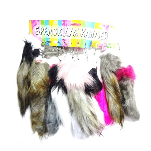 Key Chain Furry Fox Asst Clrs-wholesale Key Chain Furry Fox Asst Clrs-wholesale