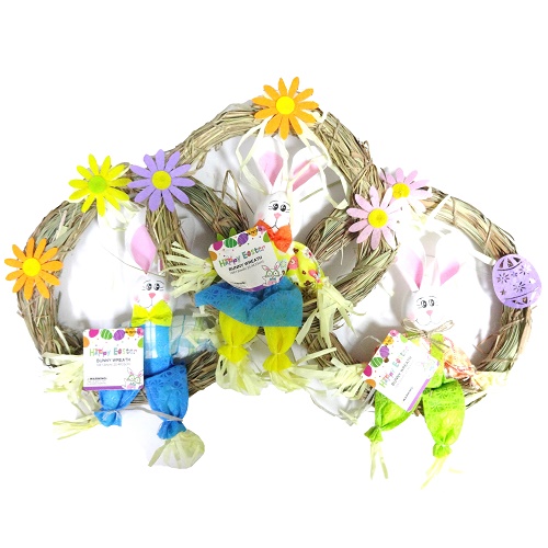 Easter Bunny Wreath 10X13in Asst-wholesale Easter Bunny Wreath 10X13in Asst-wholesale