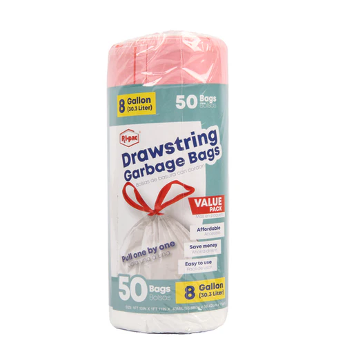 Ri-Pac Garbage Bags 50ct 8gl White-wholesale Ri-Pac Garbage Bags 50ct 8gl White-wholesale