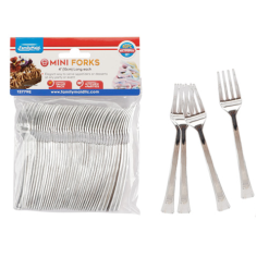 Forks Mini 40pc Silver-wholesale