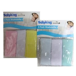 Baby Wash Cloths 3pk Asst-wholesale