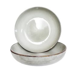 Bowl Plate Ceramic 8.8in Gray-wholesale