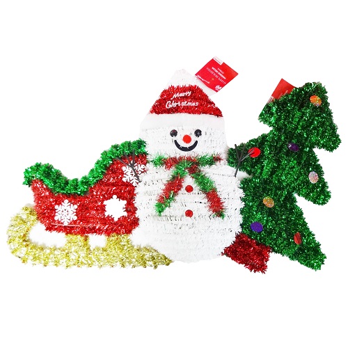 X-Mas Tinsel Hanging Decor 13in Asst-wholesale X-Mas Tinsel Hanging Decor 13in Asst-wholesale
