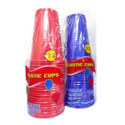 Plastic Cups 9oz 25ct Asst Clrs-wholesale