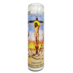 Candle 8in Justo Juez White-wholesale