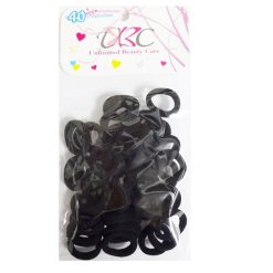 Hair Elastic Ties 40pc Mini  Black-wholesale