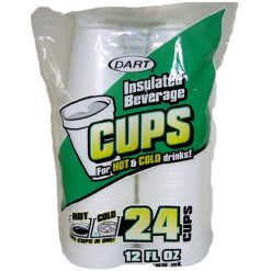 Dart Foam Cups 12oz 24ct-wholesale