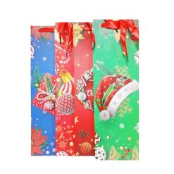 X-Mas Gift Bags Wine Bag Asst-wholesale