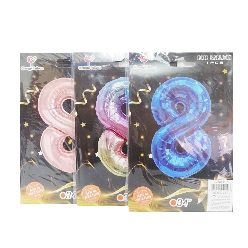Balloons Foil 34in #8 Asst Clrs-wholesale Balloons Foil 34in #8 Asst Clrs-wholesale