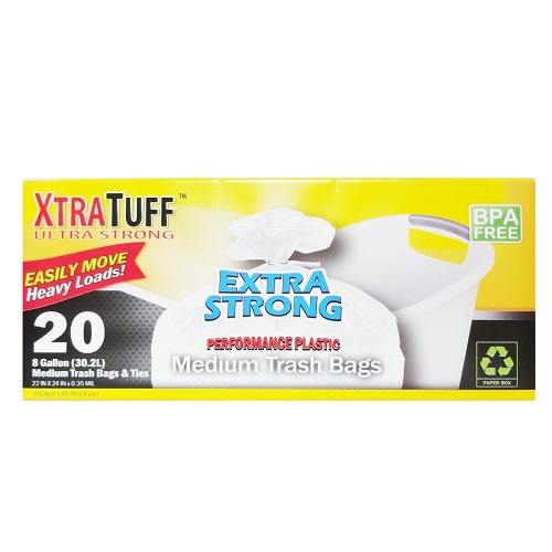 X.T Trash Bags 20ct 8Gl Xtra Strong-wholesale
