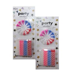Birthday Candles 24ct W-Holders-wholesale