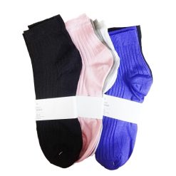 Ladies Ankle Socks 3pair 4-10 Asst Clrs-wholesale