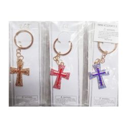 Key Chain Gold Cross Asst-wholesale