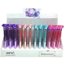 Ball Pens W-Diamond Top Asst Clrs-wholesale