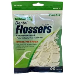 Pure-Aid Dental Flossers 90ct Mint-wholesale