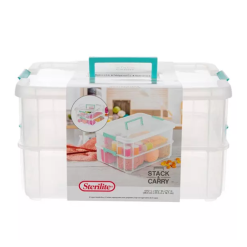 Sterilite Stack Carry Box 2-Layer Clear-wholesale