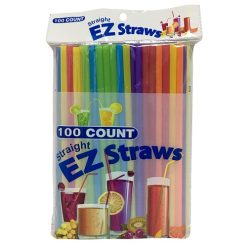 EZ Drinking Straws 100ct Asst Clrs-wholesale