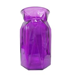 Vase Glass Diamond 7in Purple-wholesale