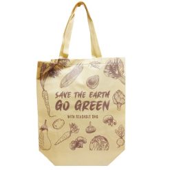 Tote Bags Brown 14X15in Save The Earth-wholesale