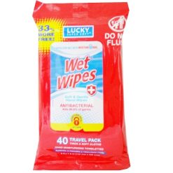 Lucky Wet Wipes 40ct Travel Pack Antibac-wholesale