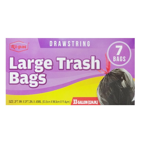 Ri-Pac Trash Bags 7ct 33 Gl-wholesale Ri-Pac Trash Bags 7ct 33 Gl-wholesale
