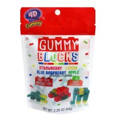 4-D Gummy Blocks 2.26oz 4 Flavors-wholesale