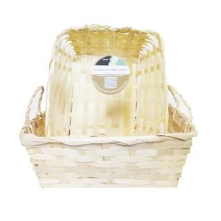 Basket Bamboo Rect 10X8 W-Handle-wholesale