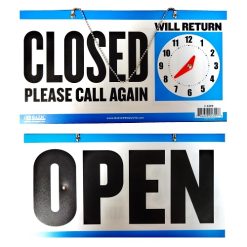 Sign CLOSED W-Clock-wholesale