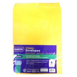 Clasp Envelopes 4ct 10 X 12in Yellow-wholesale
