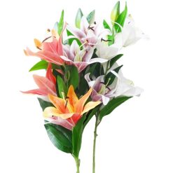 Lily Flower 4pc Long Stem Asst Clrs-wholesale