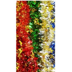 X-Mas Garland Stars Asst Clrs-wholesale