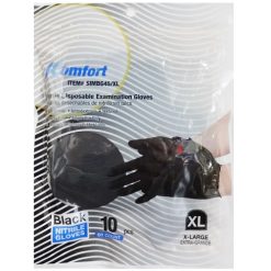 Kmofort Nitrile Gloves Black 10ct XL-wholesale