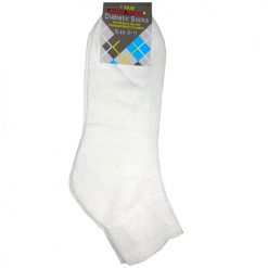 Diabetic Ankle Socks 1pk 9-11 White