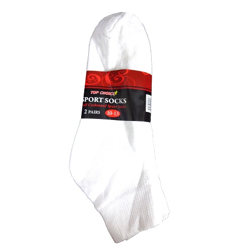 Ankle Socks 2pk 10-13 White-wholesale Ankle Socks 2pk 10-13 White-wholesale