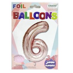 Balloons Foil 34in Rose #6-wholesale