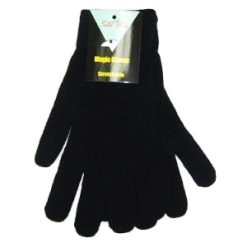 Gloves 9in Knitted Black-wholesale