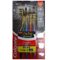 Colgate Tothbrush 4pk W-Caps Charcoal-wholesale