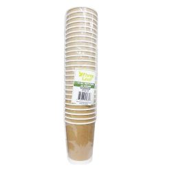 Three Leaf Paper Cups 12oz 25ct Brown-wholesale
