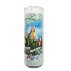 Aramo Candle 7½in San Judas Tadeo Green-wholesale