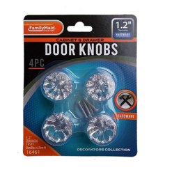 Cabinets Knobs 1.2in Clear 4pc-wholesale