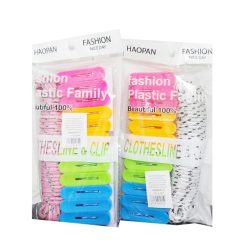 Clothes Pegs 12ct W-Rope Asst Clrs-wholesale