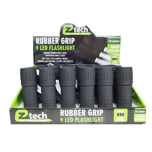 EZ Tech Flashlight 9 LED 3½in-wholesale EZ Tech Flashlight 9 LED 3½in-wholesale