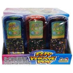 Flip Phone Pop Toy W-Candy Asst Flvrs-wholesale