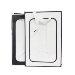 Gift Bags W-Window MD Black & White-wholesale