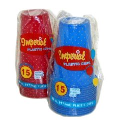 Imperial Plastic Cups Asst 16oz 15pk-wholesale