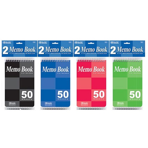 Spiral Memo Book 50 Sheets 2pk 4 X 6-wholesale