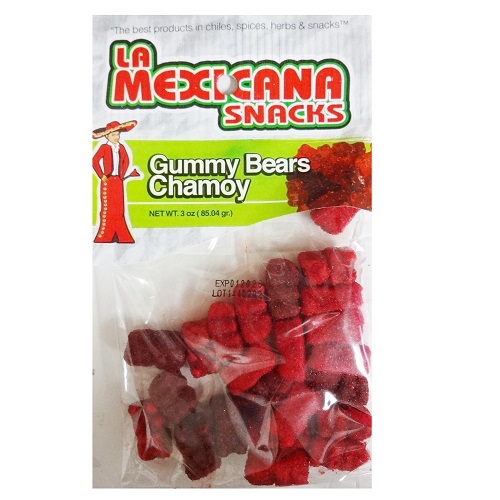 La Mexicana Gummy Bears Chamoy 3oz-wholesale La Mexicana Gummy Bears Chamoy 3oz-wholesale