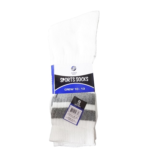 Mens Crew Socks 3pk 10-13 White-wholesale Mens Crew Socks 3pk 10-13 White-wholesale