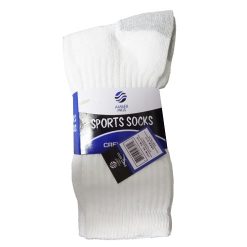 Mens Crew Socks 3pk 9-11 White-wholesale